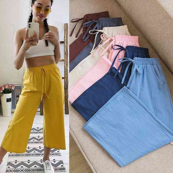 women wide leg pants spring summer cotton linen calf-length pants casual loose solid straight women for female, Black;white
women wide leg pants spring summer cotton linen calf-length pants casual loose solid straight women for female, Black;white