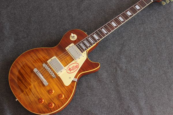 new standard custom 59 r9 electric guitar, tiger flame gitaar.one piece neck and body.real ps
new standard custom 59 r9 electric guitar, tiger flame gitaar.one piece neck and body.real ps