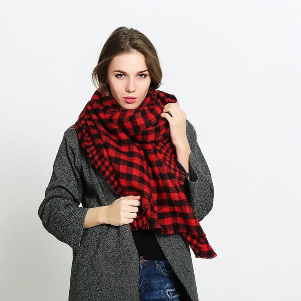 classic plaid double-sided imitation cashmere scarf to keep warm in autumn and winter, super thick big shawl, Blue;gray
classic plaid double-sided imitation cashmere scarf to keep warm in autumn and winter, super thick big shawl, Blue;gray