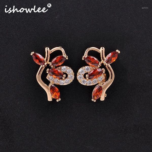 ishowlee 585 rose gold flowers red zircon copper stud women's earrings trendy wedding party gift mistress earrings jewelry esp811, Golden;silver
ishowlee 585 rose gold flowers red zircon copper stud women's earrings trendy wedding party gift mistress earrings jewelry esp811, Golden;silver