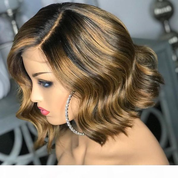 wavy short bob wig highlight 13*4 lace front human hair wigs with baby hair brazilian remy for black women 150% bleached knots, Black;brown
wavy short bob wig highlight 13*4 lace front human hair wigs with baby hair brazilian remy for black women 150% bleached knots, Black;brown