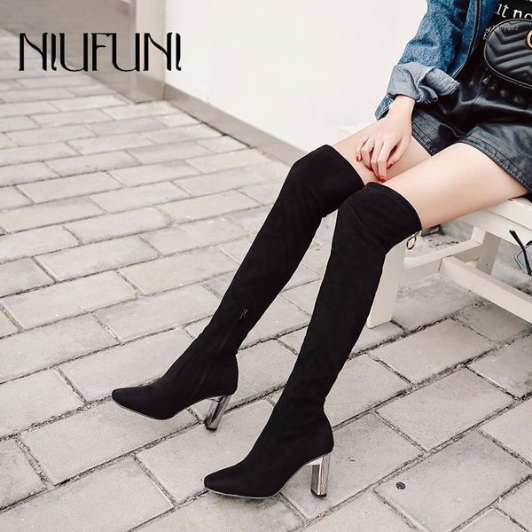 fashion stretch socks slim female winter thigh high boots suede leather solid high heels women over the knee shoes bottes femme1, Black
fashion stretch socks slim female winter thigh high boots suede leather solid high heels women over the knee shoes bottes femme1, Black