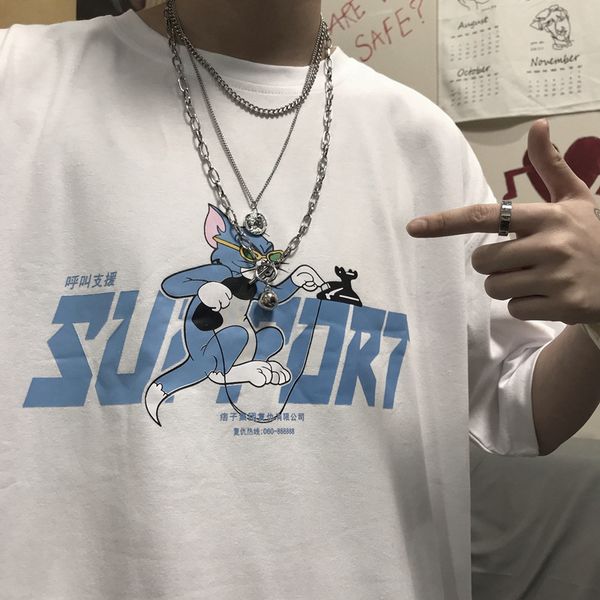 2020 spring children's fun cartoon letter loose short-sleeved t-shirt for men and women (180g double silk shirt milk silk grinding of, White
2020 spring children's fun cartoon letter loose short-sleeved t-shirt for men and women (180g double silk shirt milk silk grinding of, White