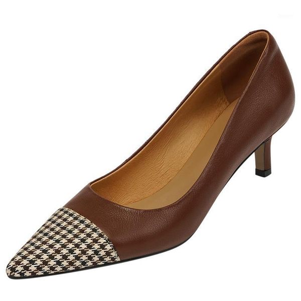 women's genuine leather fabric patchwork pointed toe slip-on pumps thin high heel elegant ladies style comfortable dress shoe1, Black
women's genuine leather fabric patchwork pointed toe slip-on pumps thin high heel elegant ladies style comfortable dress shoe1, Black