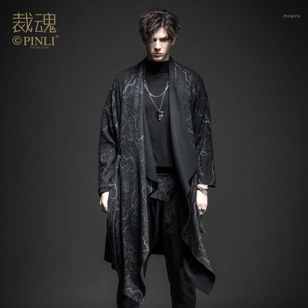 new men's male personality fashion casual soul winter mens mid-length woolen coat jacket tide bc1941024301, Black
new men's male personality fashion casual soul winter mens mid-length woolen coat jacket tide bc1941024301, Black
