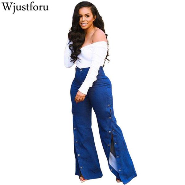 wjustforu casual botton jeans wide leg pants women fashion elegant denim pants female summer split flare jeans vestidos, Blue
wjustforu casual botton jeans wide leg pants women fashion elegant denim pants female summer split flare jeans vestidos, Blue
