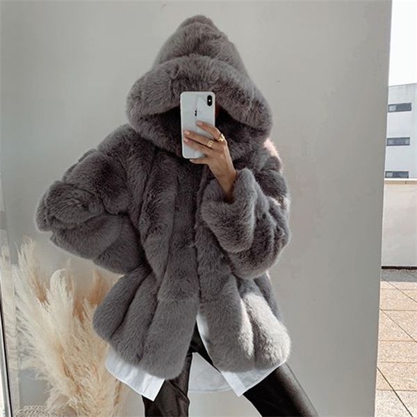 katara winter thick casual faux fur fashion hooded jackets women elegant loose mid length coats female ladies jmx1016, Black;brown 
katara winter thick casual faux fur fashion hooded jackets women elegant loose mid length coats female ladies jmx1016, Black;brown