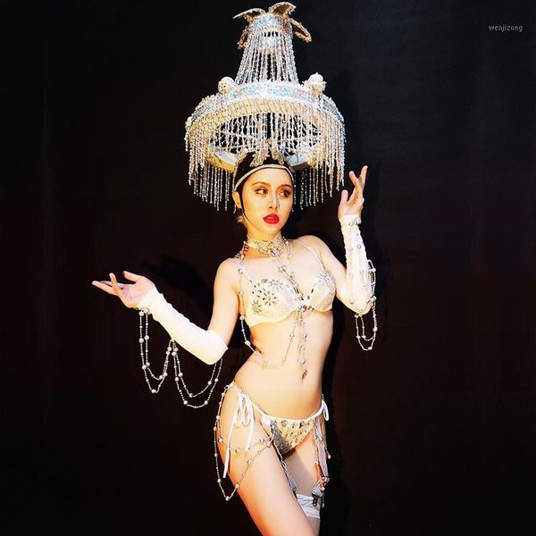 nightclub bar ds costumes gogo bikini led luminous headdress hat sets stage performance costume female festival clothes dqs46141, Black;red
nightclub bar ds costumes gogo bikini led luminous headdress hat sets stage performance costume female festival clothes dqs46141, Black;red