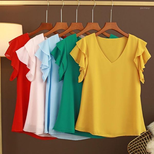 short sleeve korean chiffon blouse women casual 2021 fashion white yellow pink shirt ruffle sleeve v neck summer c1211
short sleeve korean chiffon blouse women casual 2021 fashion white yellow pink shirt ruffle sleeve v neck summer c1211
