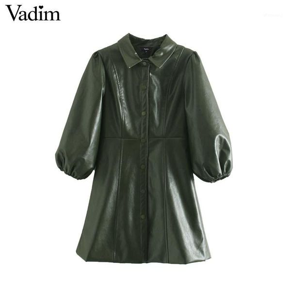 vadim women fashion pu leather black mini dress lantern sleeve female stylish streetwear solid chic dresses vestidos qc9771, Black;gray
vadim women fashion pu leather black mini dress lantern sleeve female stylish streetwear solid chic dresses vestidos qc9771, Black;gray