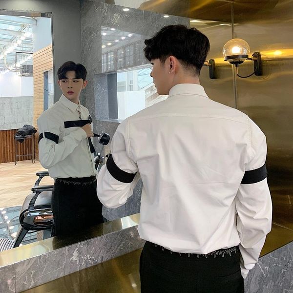 men's casual shirts 2021 brand gentlemanship men long sleeve white shirt male fashion show party dress stage clothes, White;black
men's casual shirts 2021 brand gentlemanship men long sleeve white shirt male fashion show party dress stage clothes, White;black