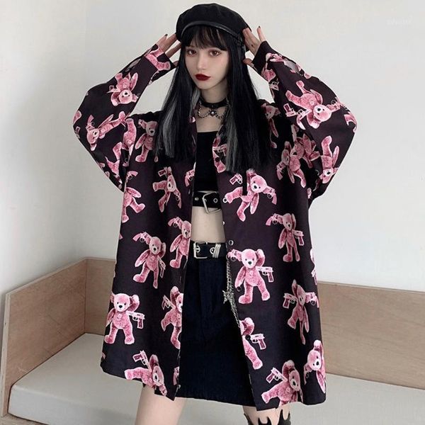 new autumn shirt women streetwear shirt harajuku chain loose long sleeve blouse cartoon bear print plus size1, White
new autumn shirt women streetwear shirt harajuku chain loose long sleeve blouse cartoon bear print plus size1, White