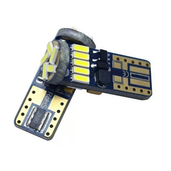 2pcs led width light t10 car led bulb 4014 15smd canbus w5w reading lamps decoding
