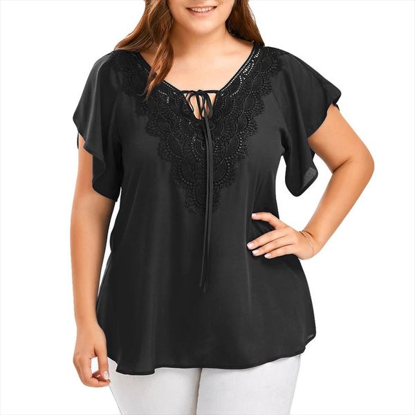 fashion womens blouses plus size v neck curve appeal lace bandage shirt blouse short sleeve blusas feminina, White
fashion womens blouses plus size v neck curve appeal lace bandage shirt blouse short sleeve blusas feminina, White