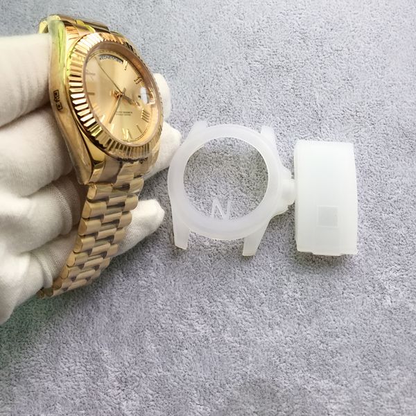 waterproof 50m v3 men watch daydate 18k gold asia eta 2836 automatic 40mm president sapphire glass mechanical mens watches, Slivery;brown
waterproof 50m v3 men watch daydate 18k gold asia eta 2836 automatic 40mm president sapphire glass mechanical mens watches, Slivery;brown