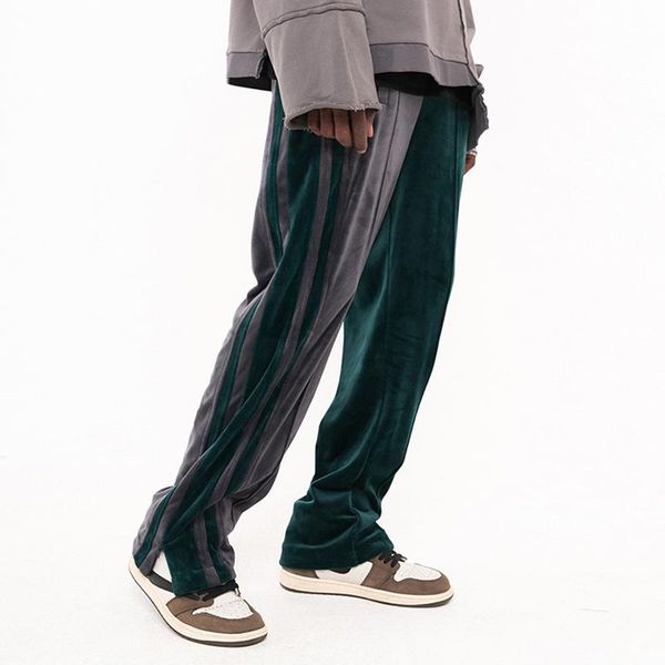 side striped velour jogger sweatpants hip hop patchwork velvet track pants streetwear men ankle zipper loose casual sweat pant, Black
side striped velour jogger sweatpants hip hop patchwork velvet track pants streetwear men ankle zipper loose casual sweat pant, Black