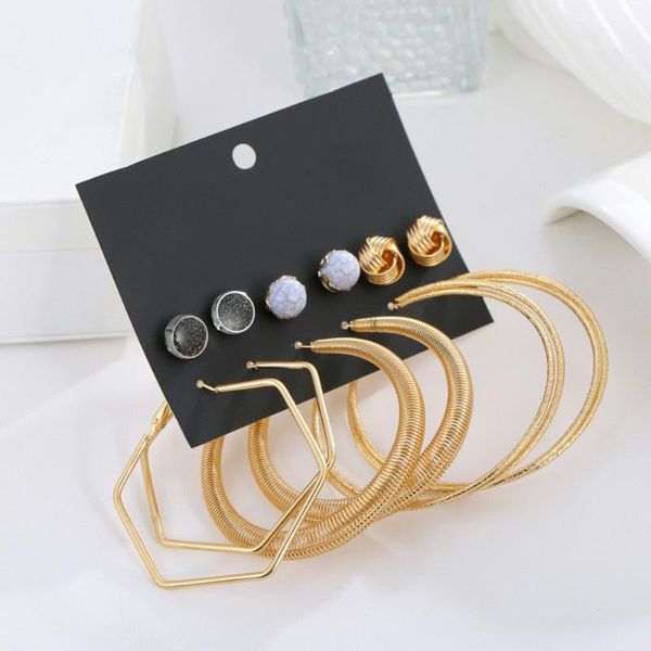 6pairs/set fashion big circle hoop earring set women simple punk jewelry xmas gift1, Golden
6pairs/set fashion big circle hoop earring set women simple punk jewelry xmas gift1, Golden