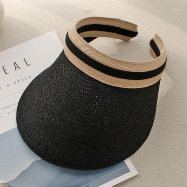 Women Wide Brim Straw Visor Cap Fashion Empty Top Sunscreen Camping Curved Hiking Summer Beach Hat Anti UV Outdoor1, Blue;gray
Women Wide Brim Straw Visor Cap Fashion Empty Top Sunscreen Camping Curved Hiking Summer Beach Hat Anti UV Outdoor1, Blue;gray