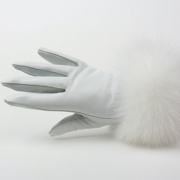 genuine sheep leather gloves real fox fur lady winter fashion women warm real lamb skin velvet windproof 201020, Blue;gray
genuine sheep leather gloves real fox fur lady winter fashion women warm real lamb skin velvet windproof 201020, Blue;gray