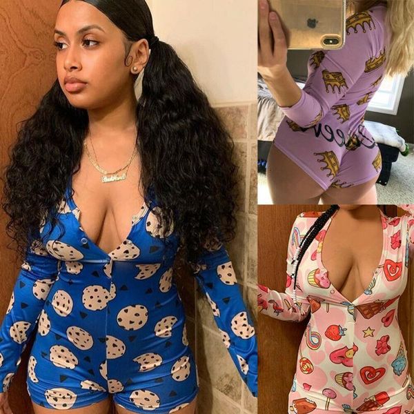 2020 new womens cute print romper shorts pajama long sleeve v neck bodycon bodysuit jumpsuit playsuit leotard home wear, Black;white
2020 new womens cute print romper shorts pajama long sleeve v neck bodycon bodysuit jumpsuit playsuit leotard home wear, Black;white