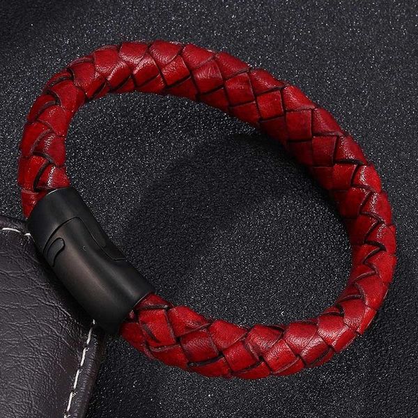 vintage red braided leather bracelet men jewelry black magnetic buckle rope bangle punk male wrist band gifts pulsera hombre, Golden;silver
vintage red braided leather bracelet men jewelry black magnetic buckle rope bangle punk male wrist band gifts pulsera hombre, Golden;silver