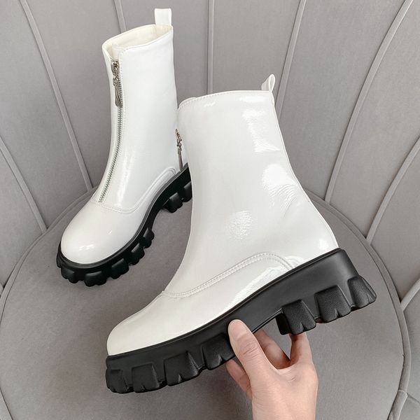 metal zipper platform motorcycle boots punk women's boots optional lining or fluffy lining lightweight polyurethane sole 201114, Black
metal zipper platform motorcycle boots punk women's boots optional lining or fluffy lining lightweight polyurethane sole 201114, Black