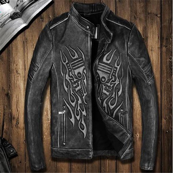 men's fur & faux skulls leather motorcycle jackets black stand collar genuine cowskin slim fit men winter biker coats
men's fur & faux skulls leather motorcycle jackets black stand collar genuine cowskin slim fit men winter biker coats