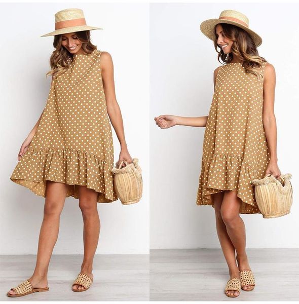 new 2020 plus size point summer dress ruffle sleeveless loose mini chiffon dot dress women casual slim thin beach dress vestidos, Black;gray
new 2020 plus size point summer dress ruffle sleeveless loose mini chiffon dot dress women casual slim thin beach dress vestidos, Black;gray