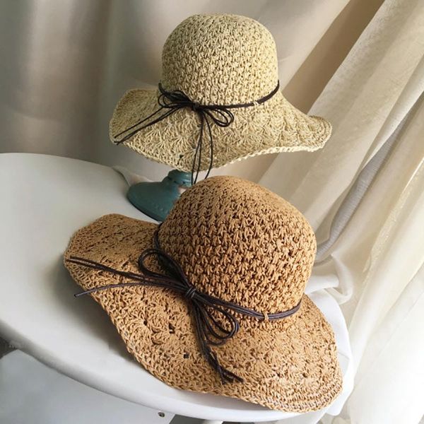 hand-woven women's straw hat with big folding beach hat bow sun sunscreen, Blue;gray
hand-woven women's straw hat with big folding beach hat bow sun sunscreen, Blue;gray