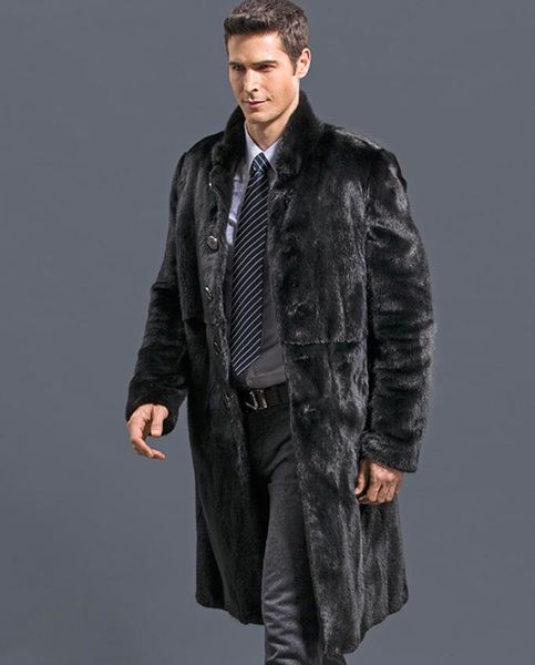 european and american fall/winter faux fur coat men's long mink coat business casual men's faux fur trench coat fur w09, Black
european and american fall/winter faux fur coat men's long mink coat business casual men's faux fur trench coat fur w09, Black