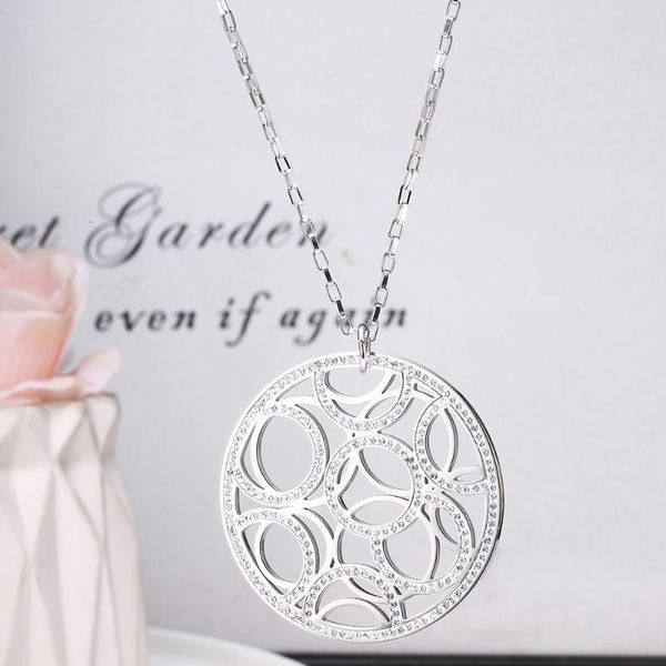pendant necklaces fashion crystal circle necklace for women round geometric long charm jewelry friendship party gifts, Silver
pendant necklaces fashion crystal circle necklace for women round geometric long charm jewelry friendship party gifts, Silver