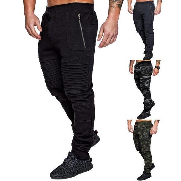 men's autumn fashion folds pleated pants solid color camouflage fitting casual trousers tracksuit bottoms with zipper pocket, Black
men's autumn fashion folds pleated pants solid color camouflage fitting casual trousers tracksuit bottoms with zipper pocket, Black
