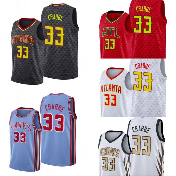 atlanta hawks men allen crabbe basketball jersey, Black