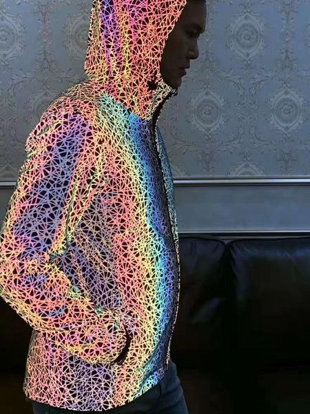 light reflective lighting night hooded jacket luminous noctilucence flourescent man boy's hip hop coat loosen sparkling, Black;brown
light reflective lighting night hooded jacket luminous noctilucence flourescent man boy's hip hop coat loosen sparkling, Black;brown