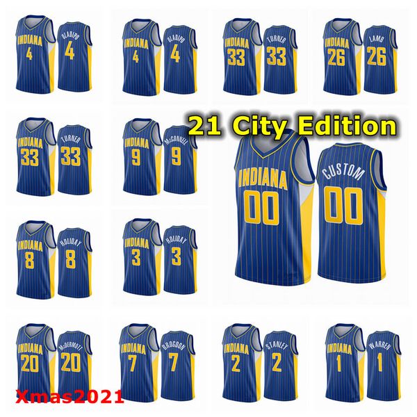 2021 mens pressing customized basketball jersey 26 lamb 1 warren holiday 4 oladipo 20 mcdermott 9 mcconnell 3 holiday 2 stanley, Black;red 
2021 mens pressing customized basketball jersey 26 lamb 1 warren holiday 4 oladipo 20 mcdermott 9 mcconnell 3 holiday 2 stanley, Black;red