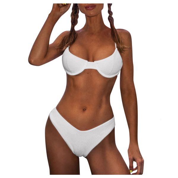 women's solid color high waist halter bikini bandage swimsuit beach party set beachwear swimwear, White;black
women's solid color high waist halter bikini bandage swimsuit beach party set beachwear swimwear, White;black