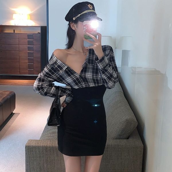 v5a93 large size fat mm new dress two-piece skirt long sleeveshoulder temperament plaid fake dress two-piece iganv, Black;gray
v5a93 large size fat mm new dress two-piece skirt long sleeveshoulder temperament plaid fake dress two-piece iganv, Black;gray