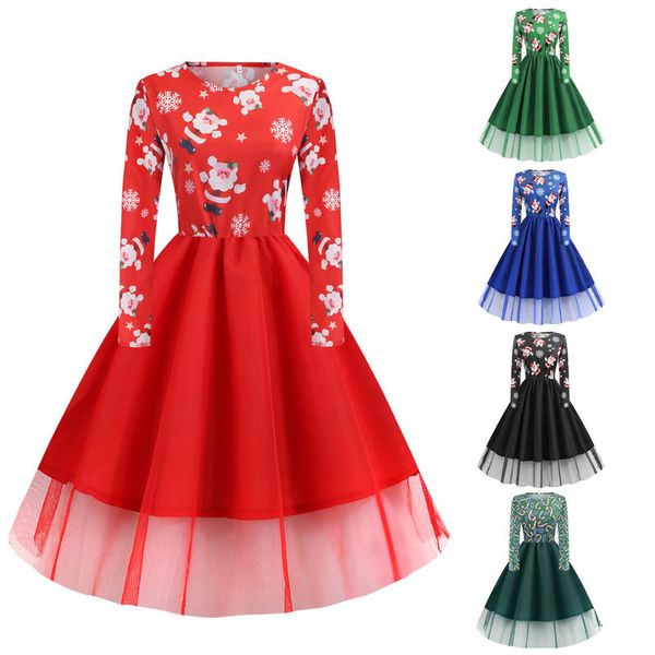 women autumn winter christmas retro hepburn floral printed long sleeve round neck high waist party a-line dress, Black;gray
women autumn winter christmas retro hepburn floral printed long sleeve round neck high waist party a-line dress, Black;gray