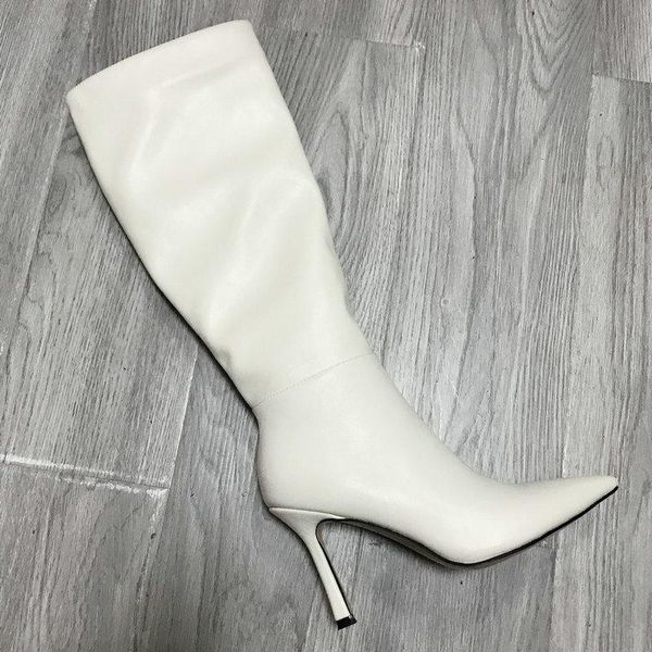 top brand бежевый колено высокие сапоги vegan кожа остроконечные toe zip boots высокий каблук winter громоздкая botas плюс размер платья обу, Black
top brand бежевый колено высокие сапоги vegan кожа остроконечные toe zip boots высокий каблук winter громоздкая botas плюс размер платья обу, Black