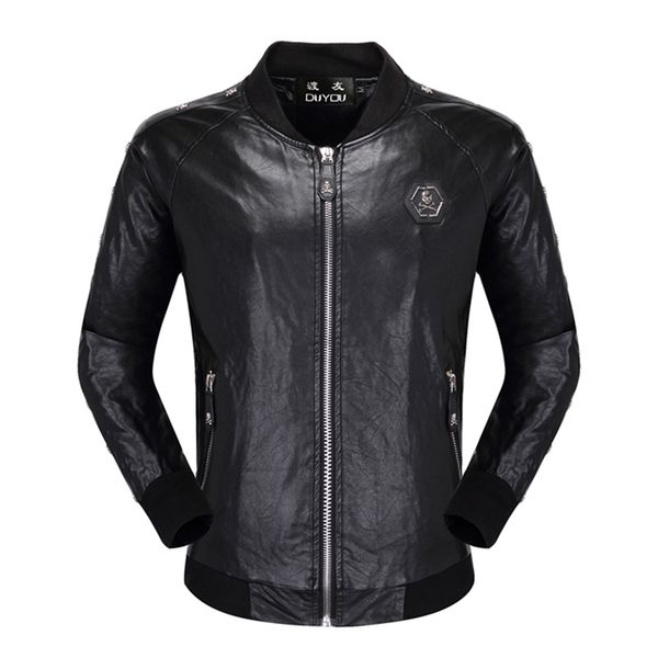duyou metal skull pu jackets men high street style stand-neck sudaderas hombre rib sleeve streetwear mens jackets and coats 201026, Black
duyou metal skull pu jackets men high street style stand-neck sudaderas hombre rib sleeve streetwear mens jackets and coats 201026, Black