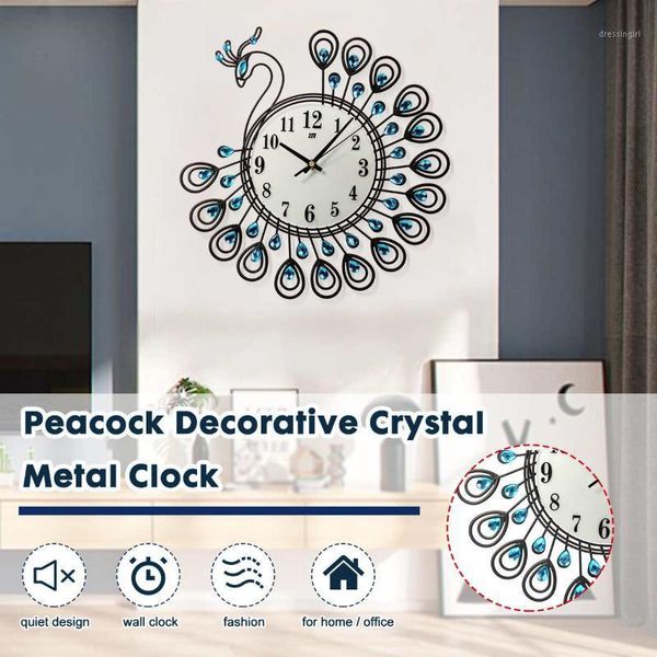 large 3d gold diamond peacock wall clock light luxury style living room bedroom house decorations metal watch silent wall clock1
large 3d gold diamond peacock wall clock light luxury style living room bedroom house decorations metal watch silent wall clock1