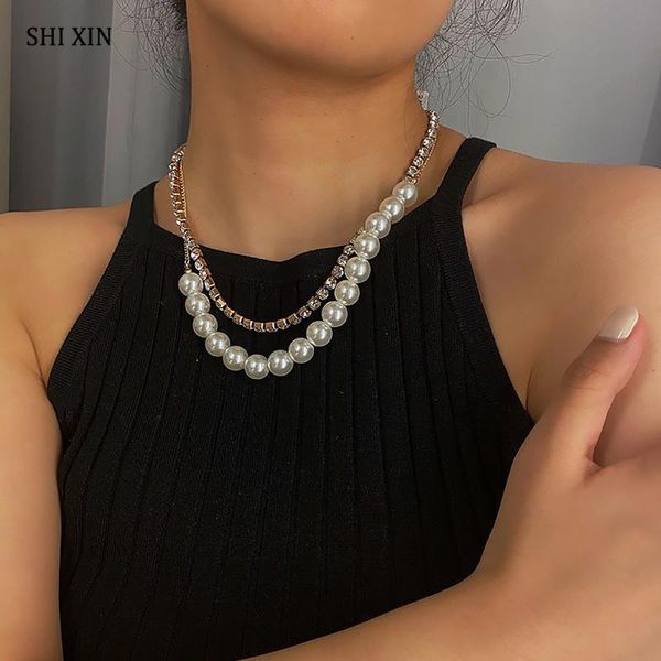 shixin 2 layered big pearl / кристалл choker ожерелье для женщин 2020 мода из бисера стразы ожерелье женщина невесты свадебные украшения, Golden;silver
shixin 2 layered big pearl / кристалл choker ожерелье для женщин 2020 мода из бисера стразы ожерелье женщина невесты свадебные украшения, Golden;silver
