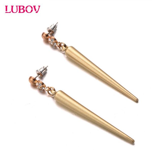 delicate matte gold color long rivet earrings punk style rhinestone decoration earrings fashion jewelry for women, Silver
delicate matte gold color long rivet earrings punk style rhinestone decoration earrings fashion jewelry for women, Silver