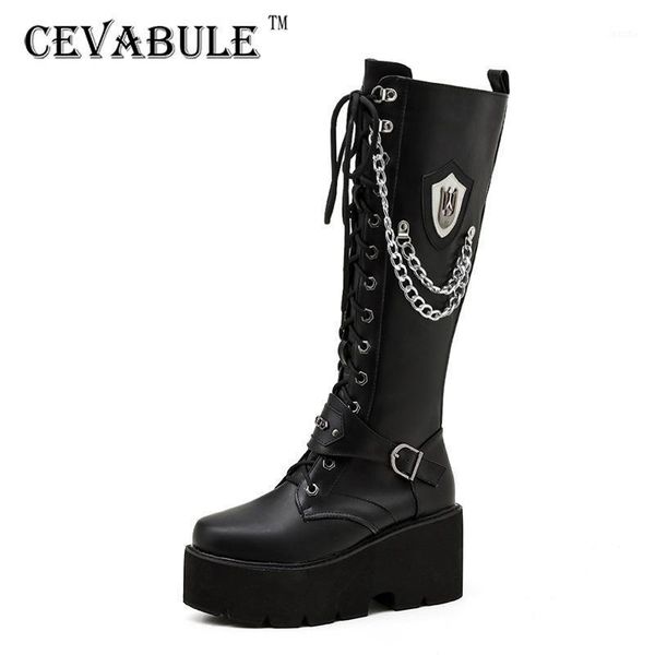 boots cevablue 2021 and winter high thick bottom chunky chain punk long wedge metal -1030-11, Black
boots cevablue 2021 and winter high thick bottom chunky chain punk long wedge metal -1030-11, Black