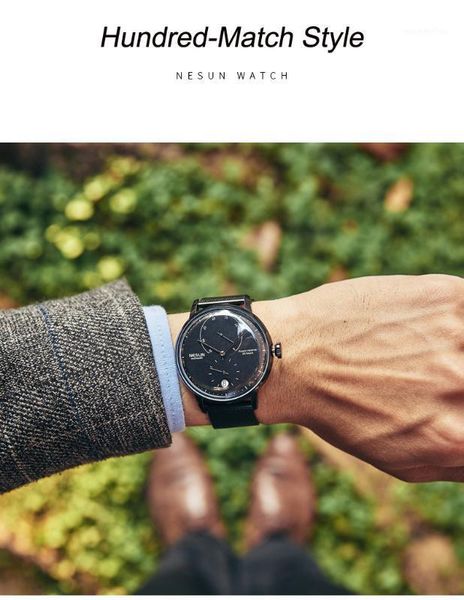nesun brand men's fashion automatic mechanical waterproof watch luxury business casual sapphire date watches relogio masculino1, Slivery;brown
nesun brand men's fashion automatic mechanical waterproof watch luxury business casual sapphire date watches relogio masculino1, Slivery;brown