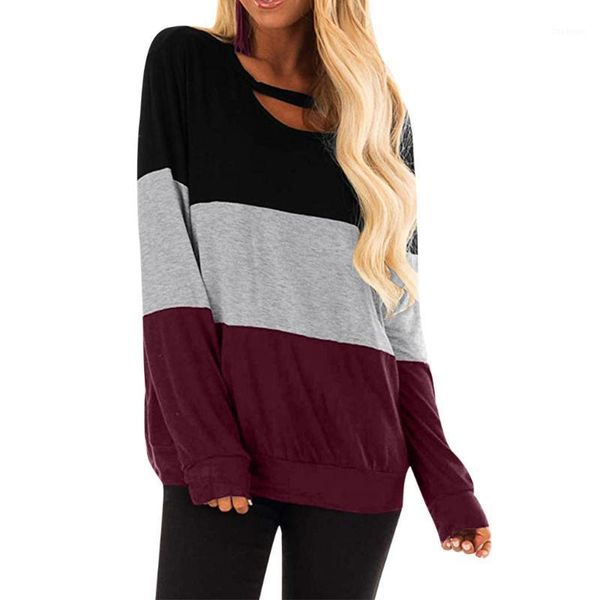 women long sleeve multicolor stripe casual shirts o neck harajuku block tunic choker neck blouse wholesale d61, White
women long sleeve multicolor stripe casual shirts o neck harajuku block tunic choker neck blouse wholesale d61, White
