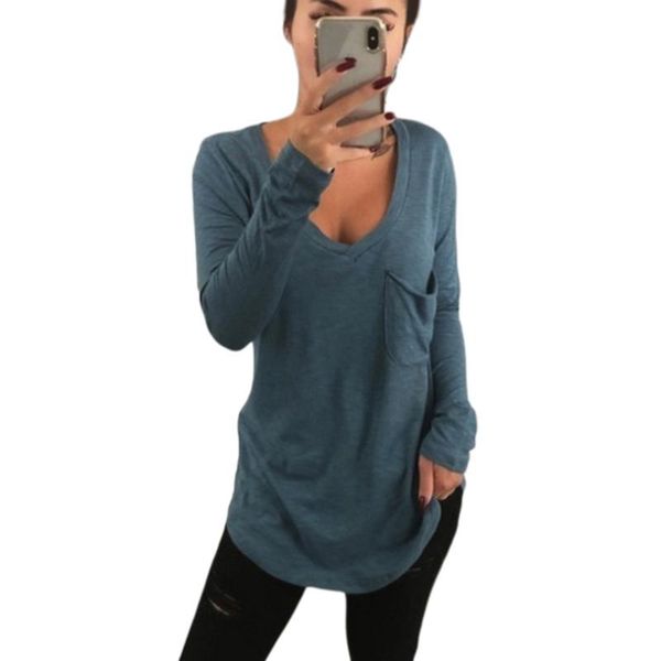 daily front pocket blouse long sleeve baggy pullover loose v neck tunic solid women t-shirt casual ladies, White
daily front pocket blouse long sleeve baggy pullover loose v neck tunic solid women t-shirt casual ladies, White