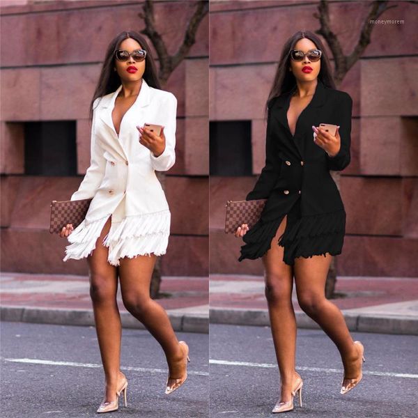 women's suits & blazers blazer dress women 2021 spring double breasted notched patchwork tassel office lady feminino daily work jackets, White;black
women's suits & blazers blazer dress women 2021 spring double breasted notched patchwork tassel office lady feminino daily work jackets, White;black