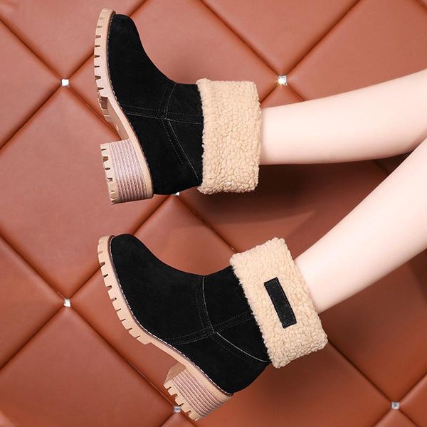 boots 2021 snow women winter shoes warm plush platform square heel ankle female, Black
boots 2021 snow women winter shoes warm plush platform square heel ankle female, Black