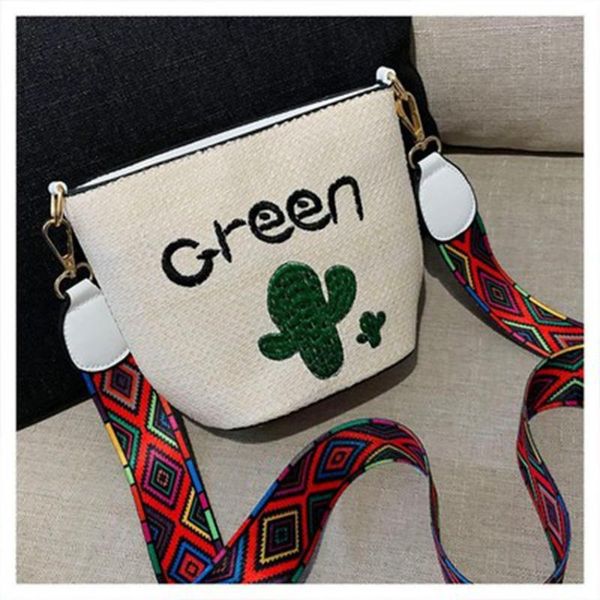 2020 fashion new cactus straw bucket bag japan and south korea woven handbags wide shoulder strap embroidered grass bag
2020 fashion new cactus straw bucket bag japan and south korea woven handbags wide shoulder strap embroidered grass bag